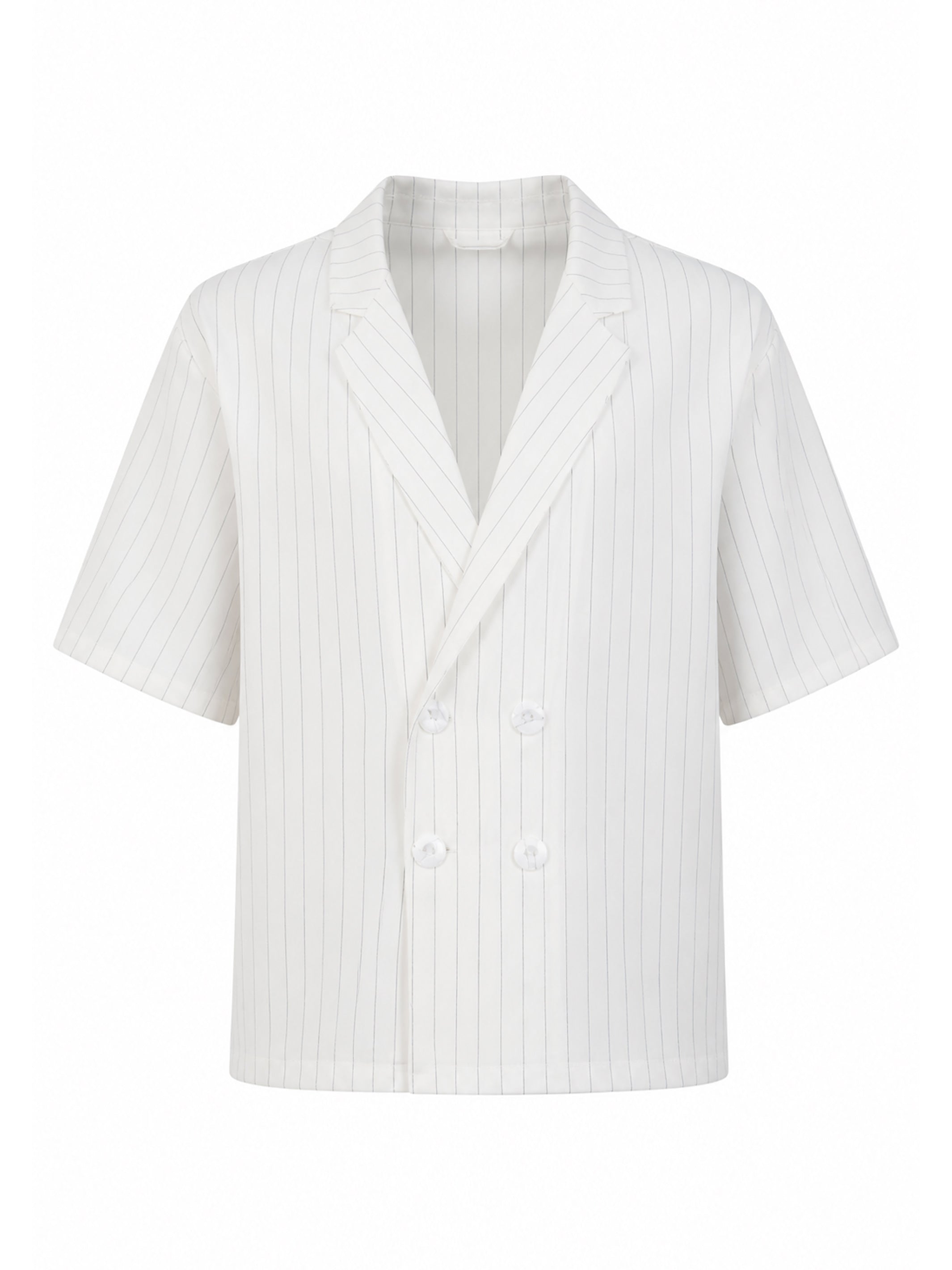 Pinstripe Double-Breasted Shirt