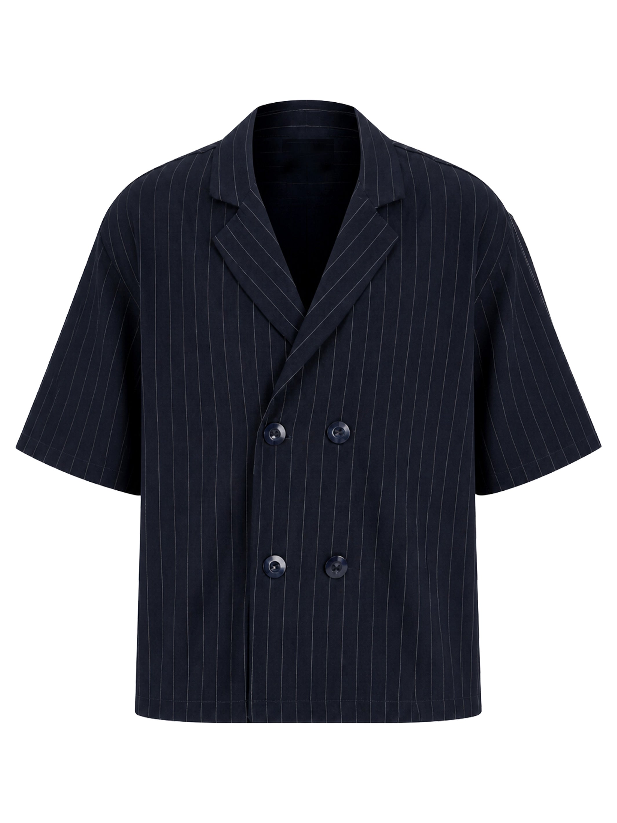 Pinstripe Double-Breasted Shirt