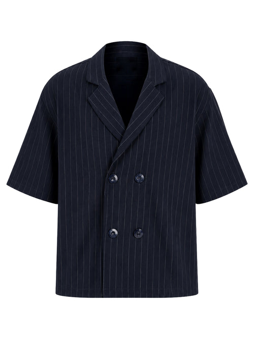 Pinstripe Double-Breasted Shirt