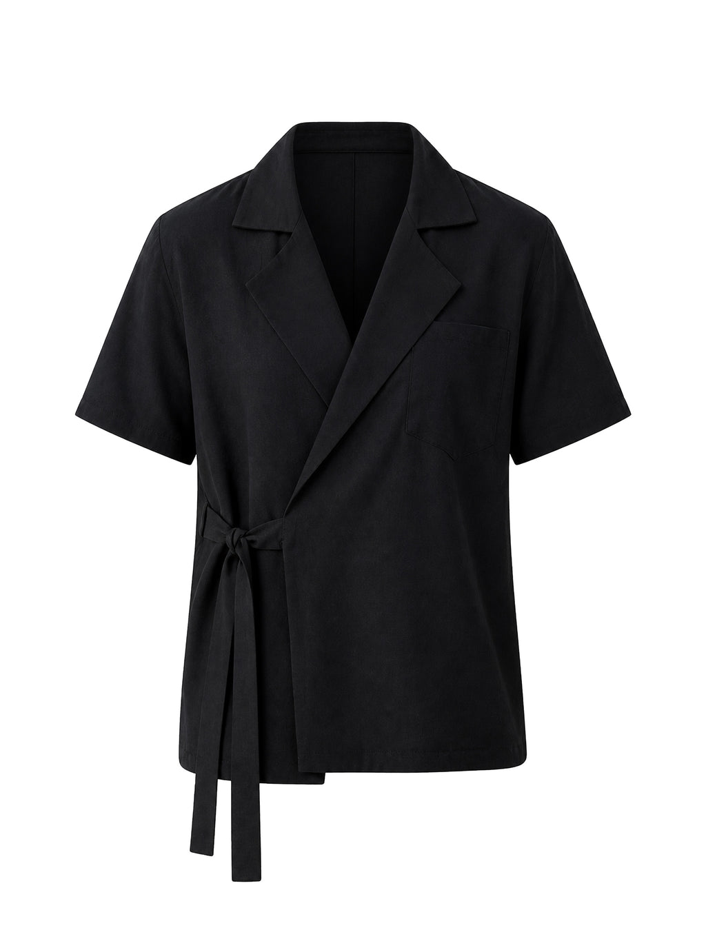 Black Kimono Shiny Collar