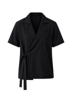 Black Kimono Shiny Collar