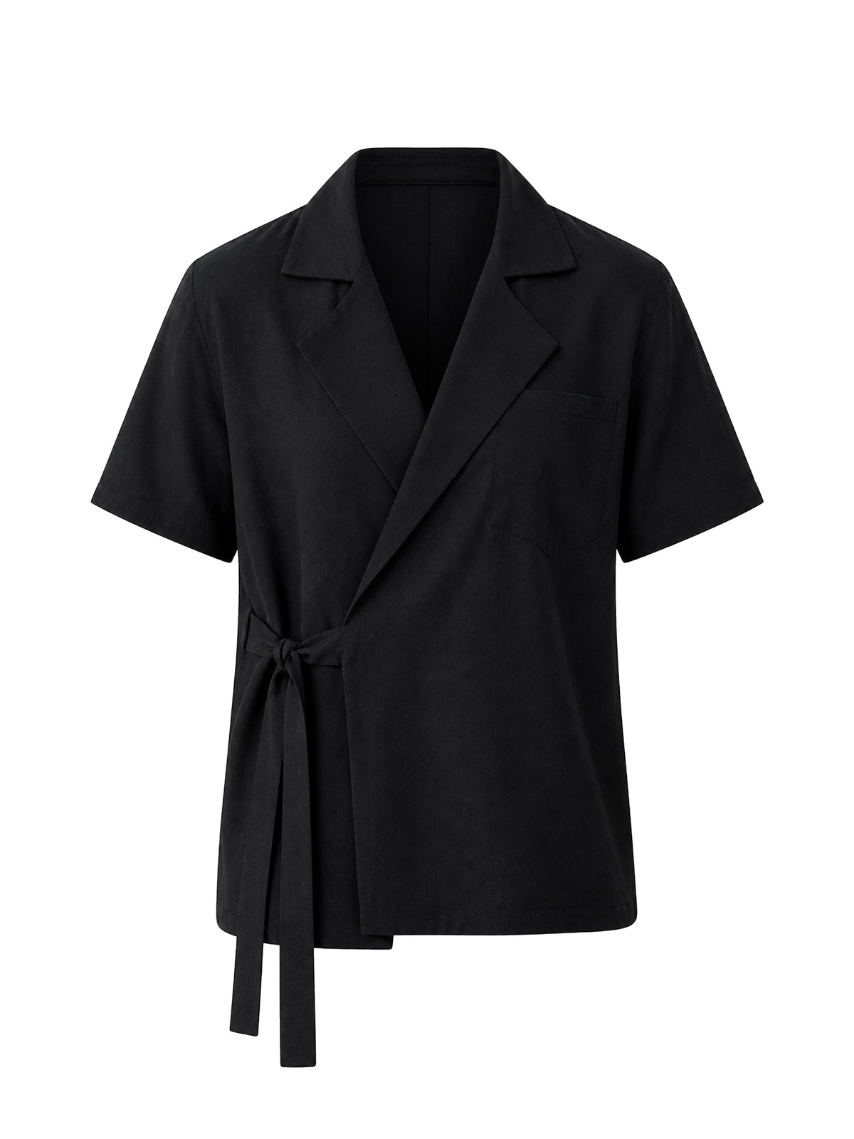Black Kimono Shiny Collar