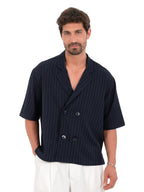 Pinstripe Double-Breasted Shirt