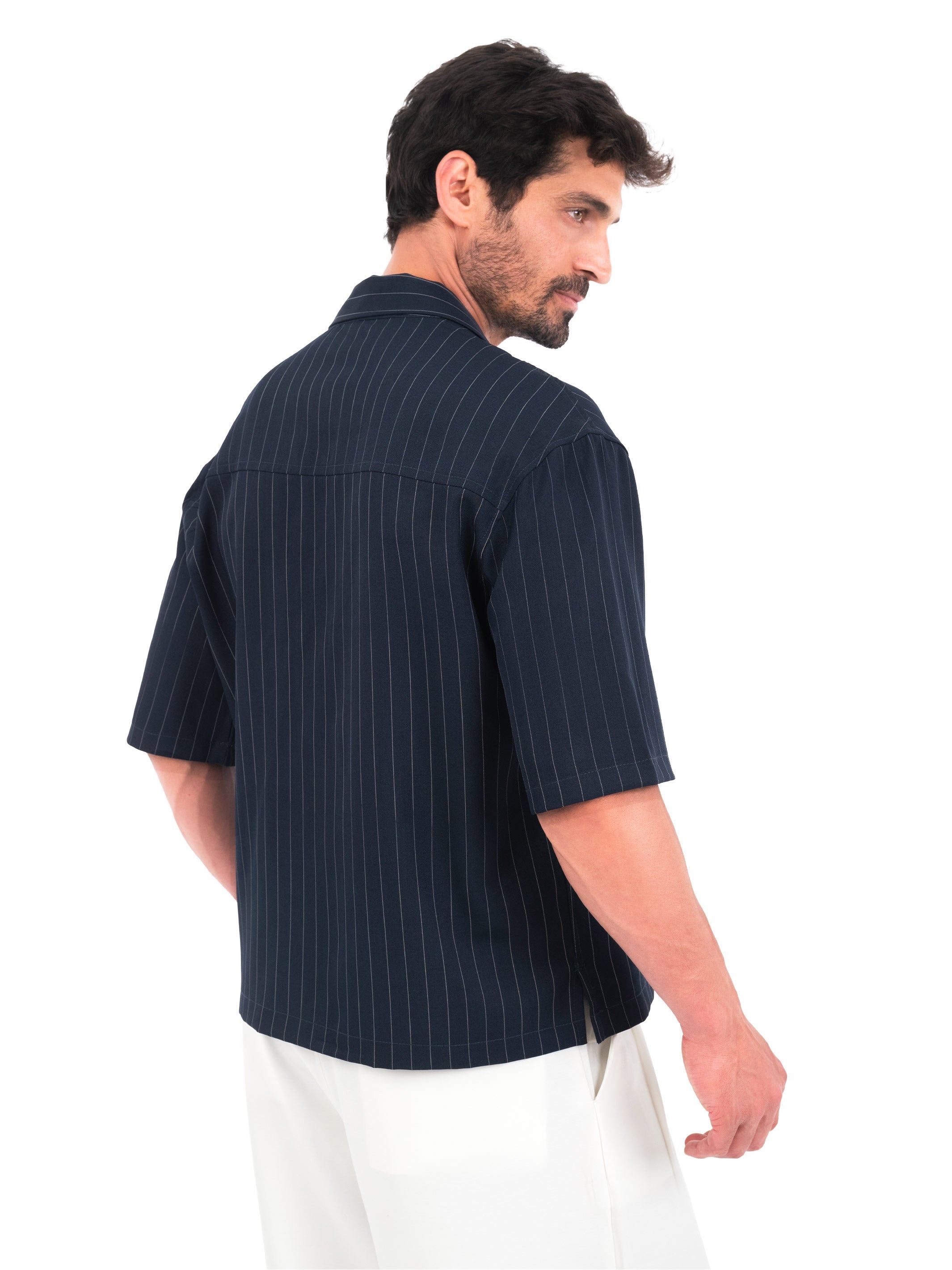 Pinstripe Double-Breasted Shirt
