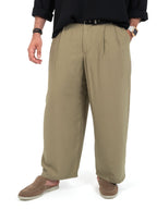 Pleated Flowy Pants - Olive