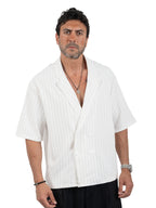 Pinstripe Double-Breasted Shirt