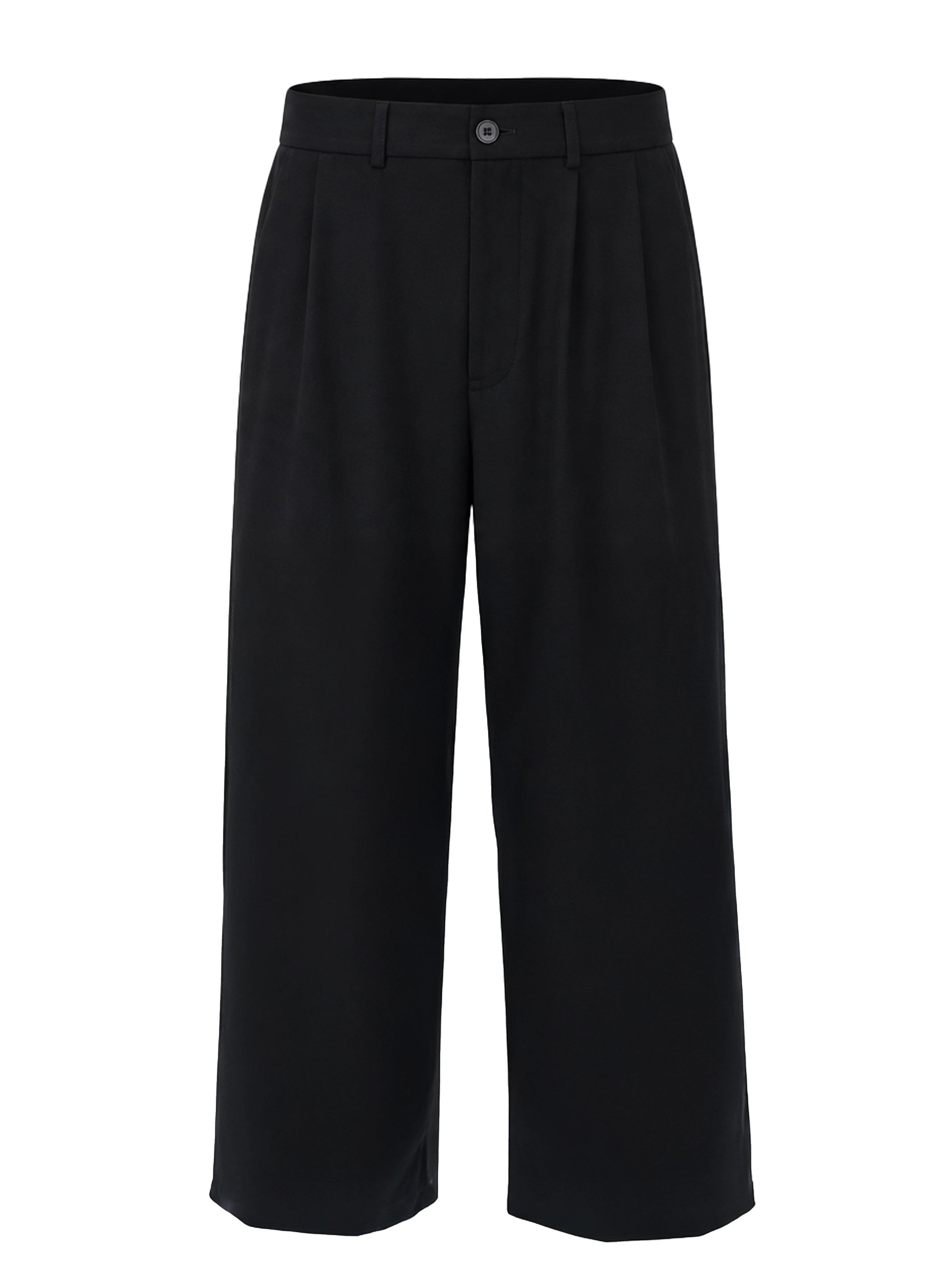 Pleated Flowy Pants - Black