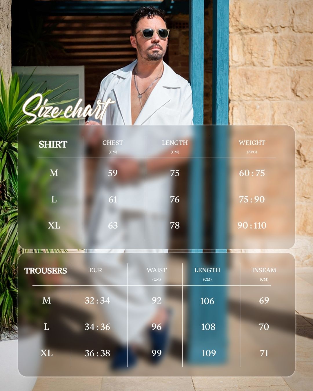 Kimono Escapade Set Size Chart
