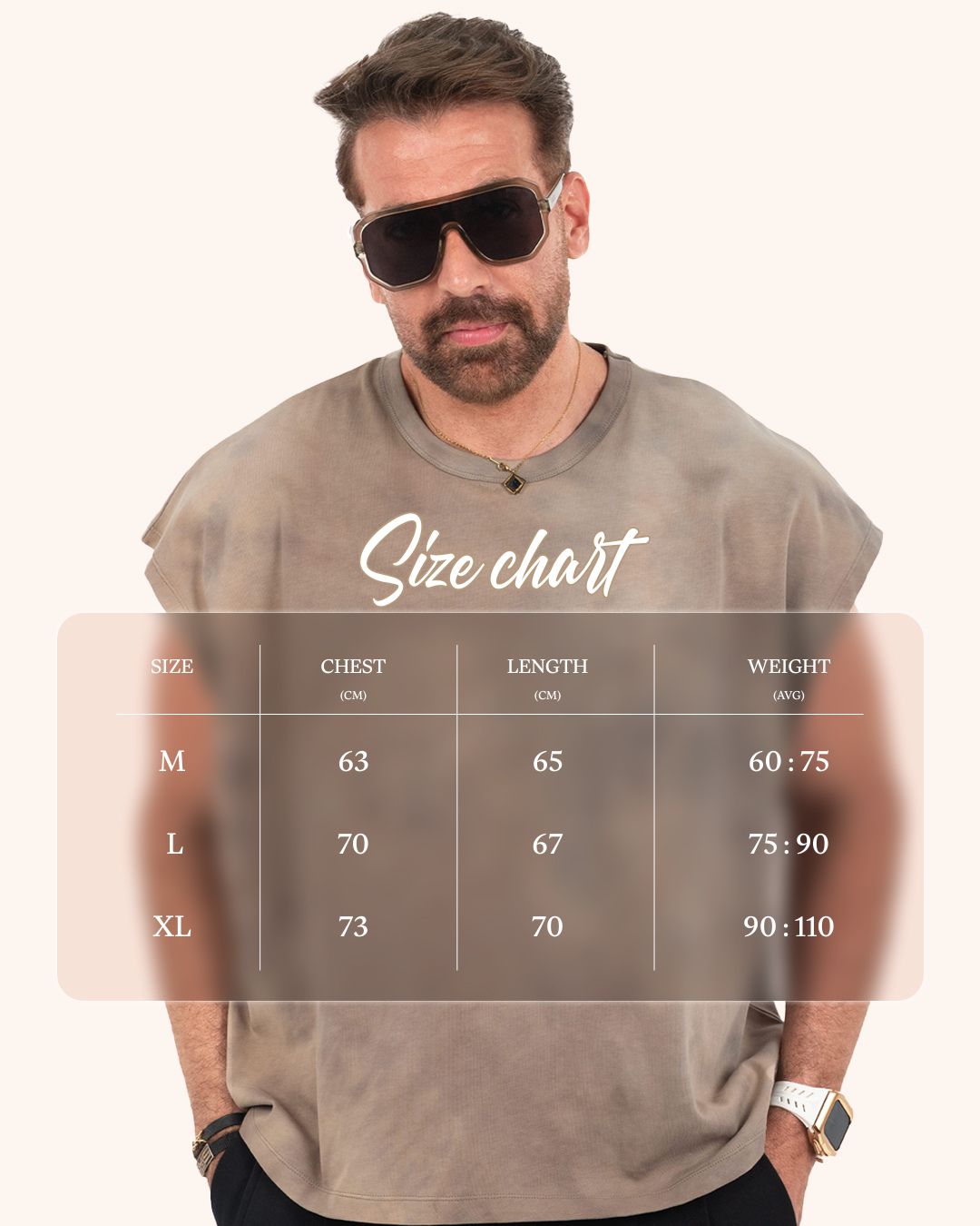 Acid Oversized Tshirt Boxy Fit Size Chart