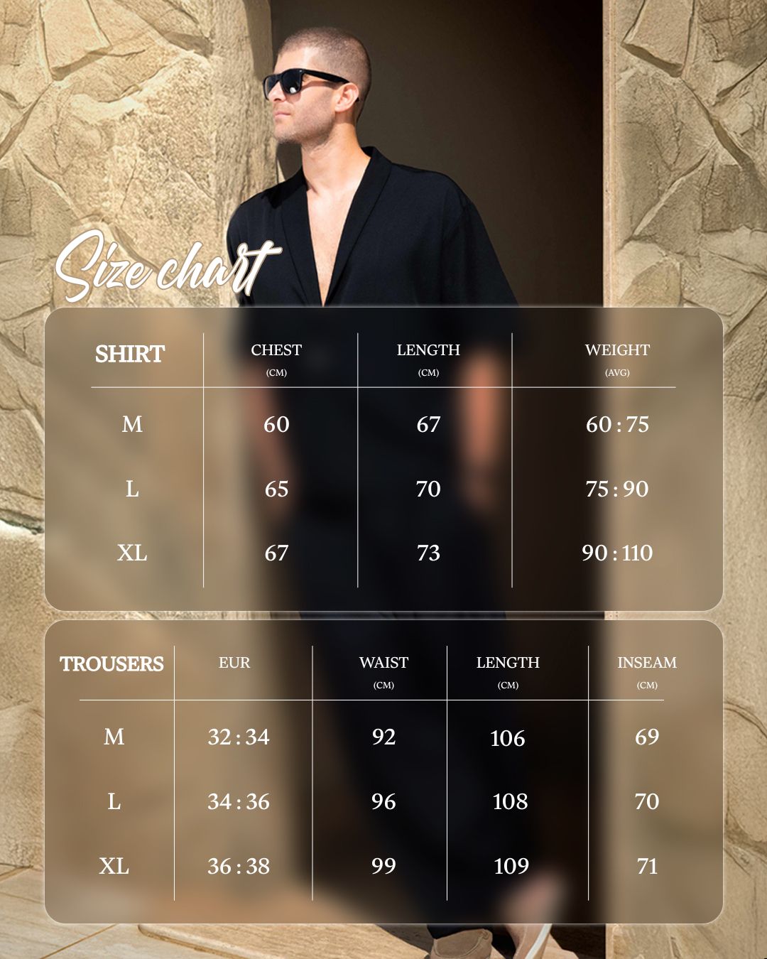 Col shal party set Size Chart